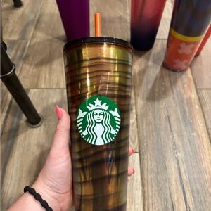 Starbucks Iridescent Green and Brown Tumbler